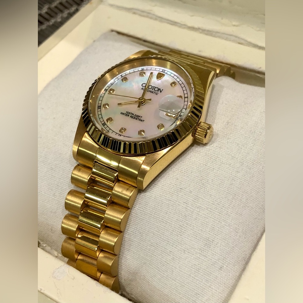 {SOLD ON MERCARI} Croton Presidential Automatic Diamond Date MOP Unisex Watch